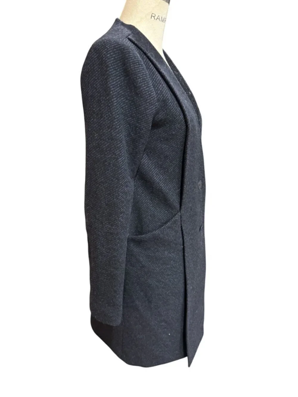 Kate Spade Saturday Wool Blend Coat Black Minimalist Chic Tailored